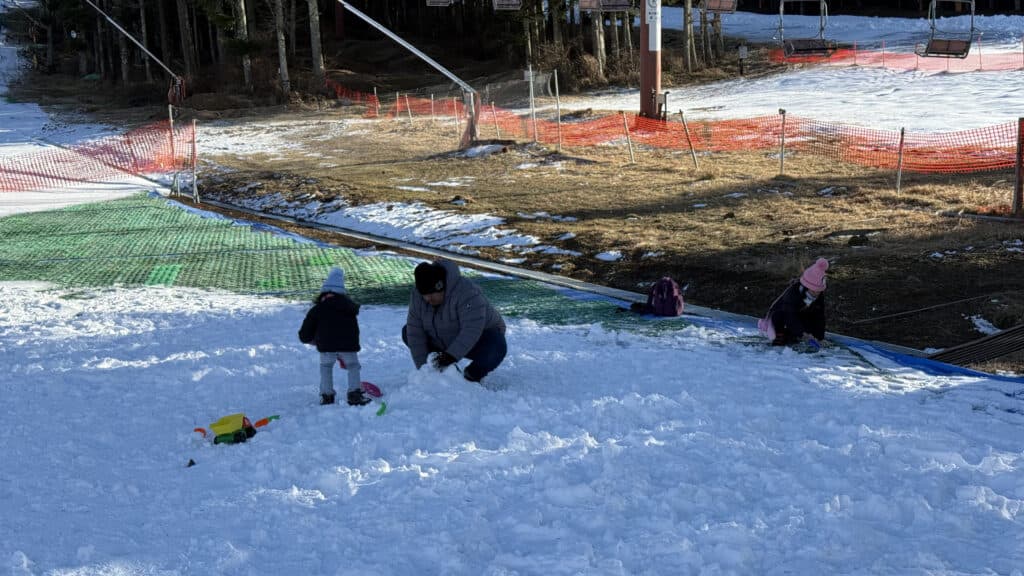 Snowboarding at Mt. Fuji ski resort